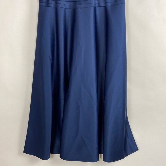 JS Collections Tiered Bandage Satin Fit Flare Spaghetti Strap Midi Dress - Picture 5 of 16